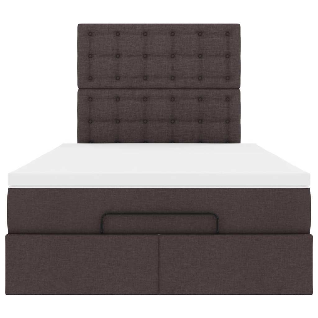 Ottoman-Bett mit Matratze Dunkelbraun 120x200 cm Stoff