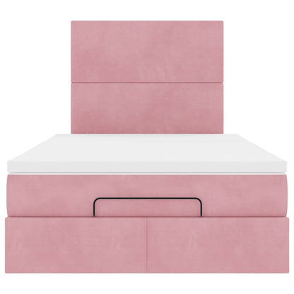 Ottoman-Bett mit Matratzen Rosa 120x190 cm Samt