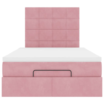 Ottoman-Bett mit Matratzen Rosa 120x190 cm Samt