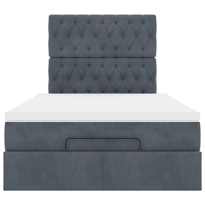 Ottoman-Bett mit Matratzen Dunkelgrau 120x190 cm Samt