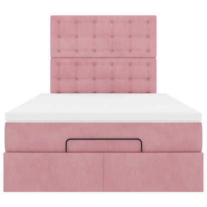 Ottoman-Bett mit Matratzen Rosa 120x190 cm Samt