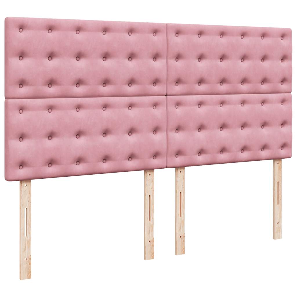 Ottoman-Bett mit Matratzen Rosa 180x200 cm Samt