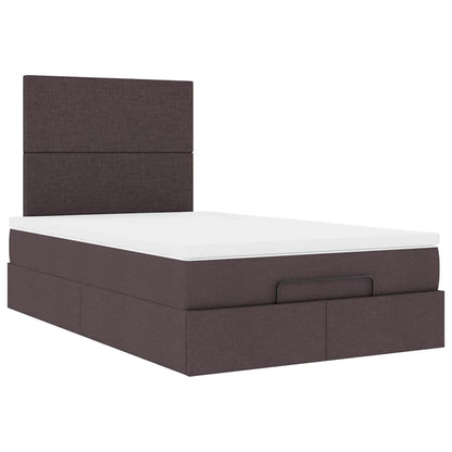 Ottoman-Bett mit Matratze & LEDs Dunkelbraun 120x190 cm Stoff