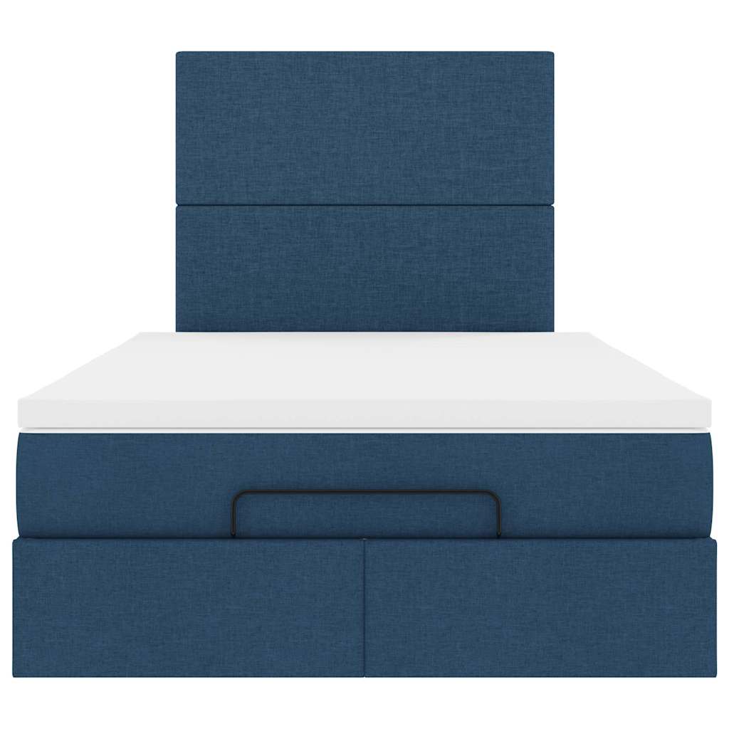 Ottoman-Bett mit Matratze Blau 120x190 cm Stoff