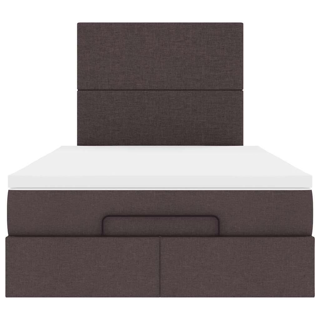 Ottoman-Bett mit Matratze Dunkelbraun 120x200 cm Stoff