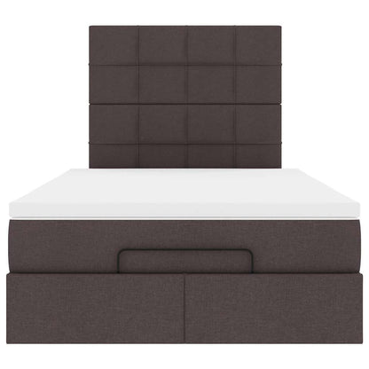 Ottoman-Bett mit Matratze & LEDs Dunkelbraun 120x190 cm Stoff