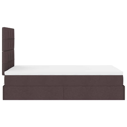 Ottoman-Bett mit Matratze & LEDs Dunkelbraun 120x190 cm Stoff