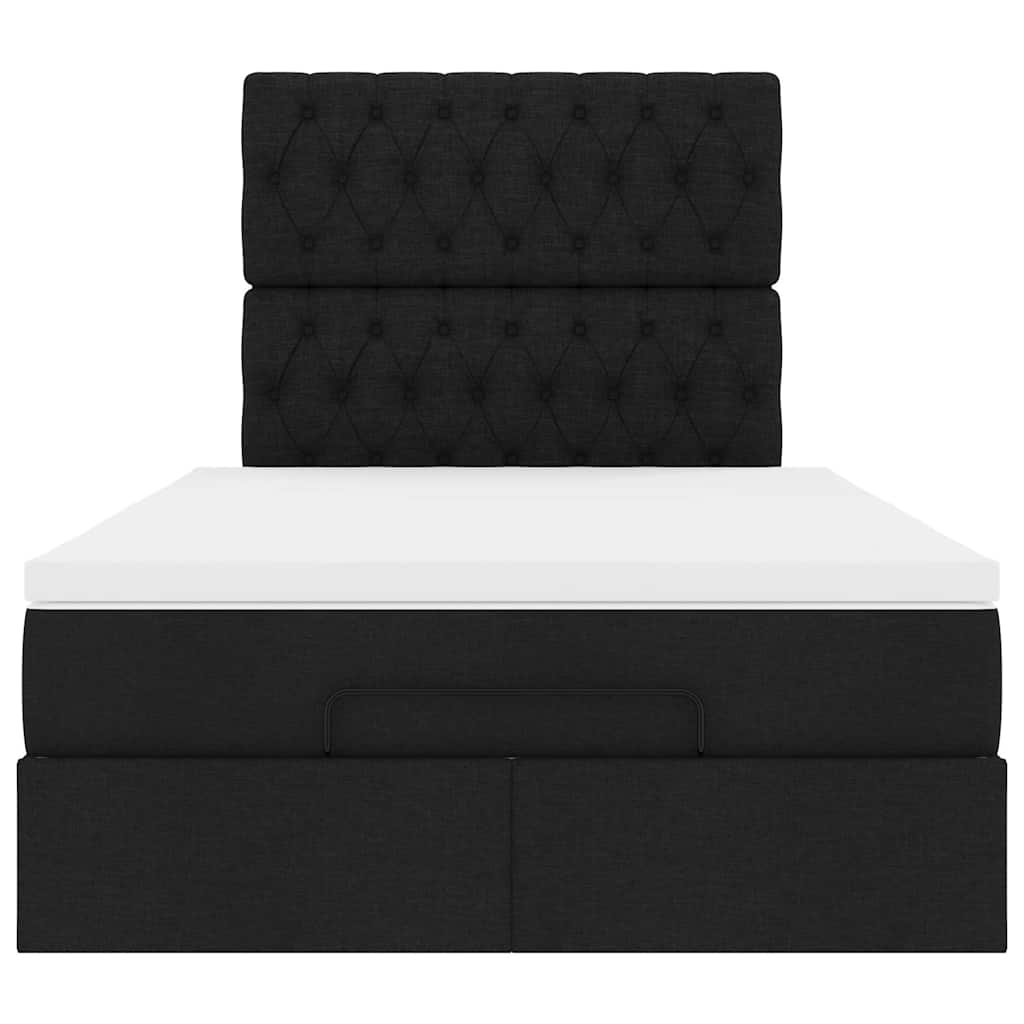 Ottoman-Bett mit Matratze Schwarz 120x200 cm Stoff