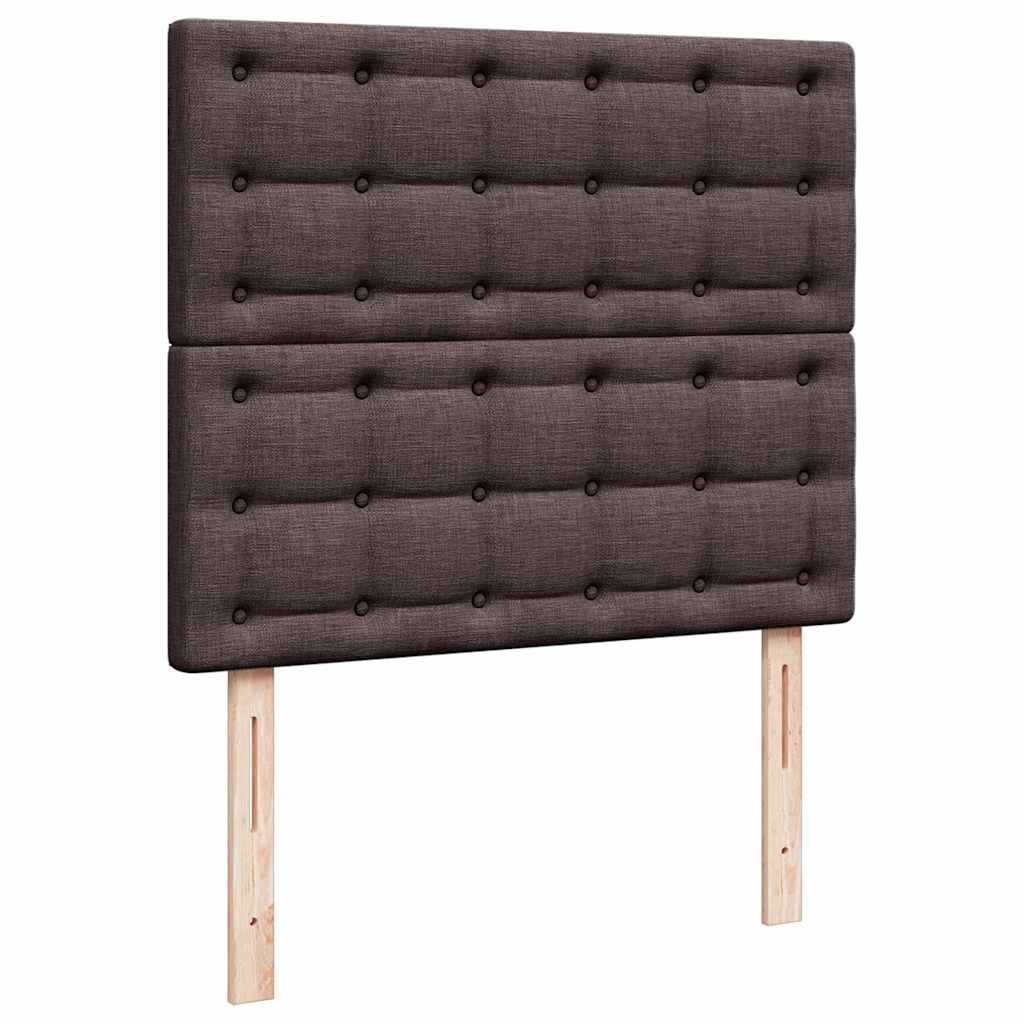 Ottoman-Bett mit Matratze & LEDs Dunkelbraun 120x190 cm Stoff