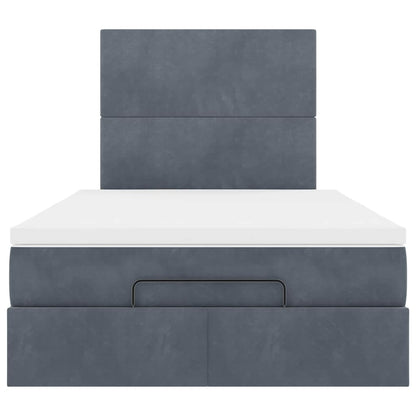 Ottoman-Bett mit Matratzen & LEDs Dunkelgrau 120x190 cm Samt