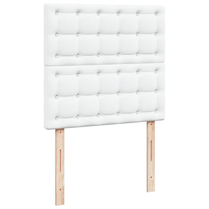 Ottoman-Bett mit Matratzen & LEDs Reinweiß 180x200cm Kunstleder