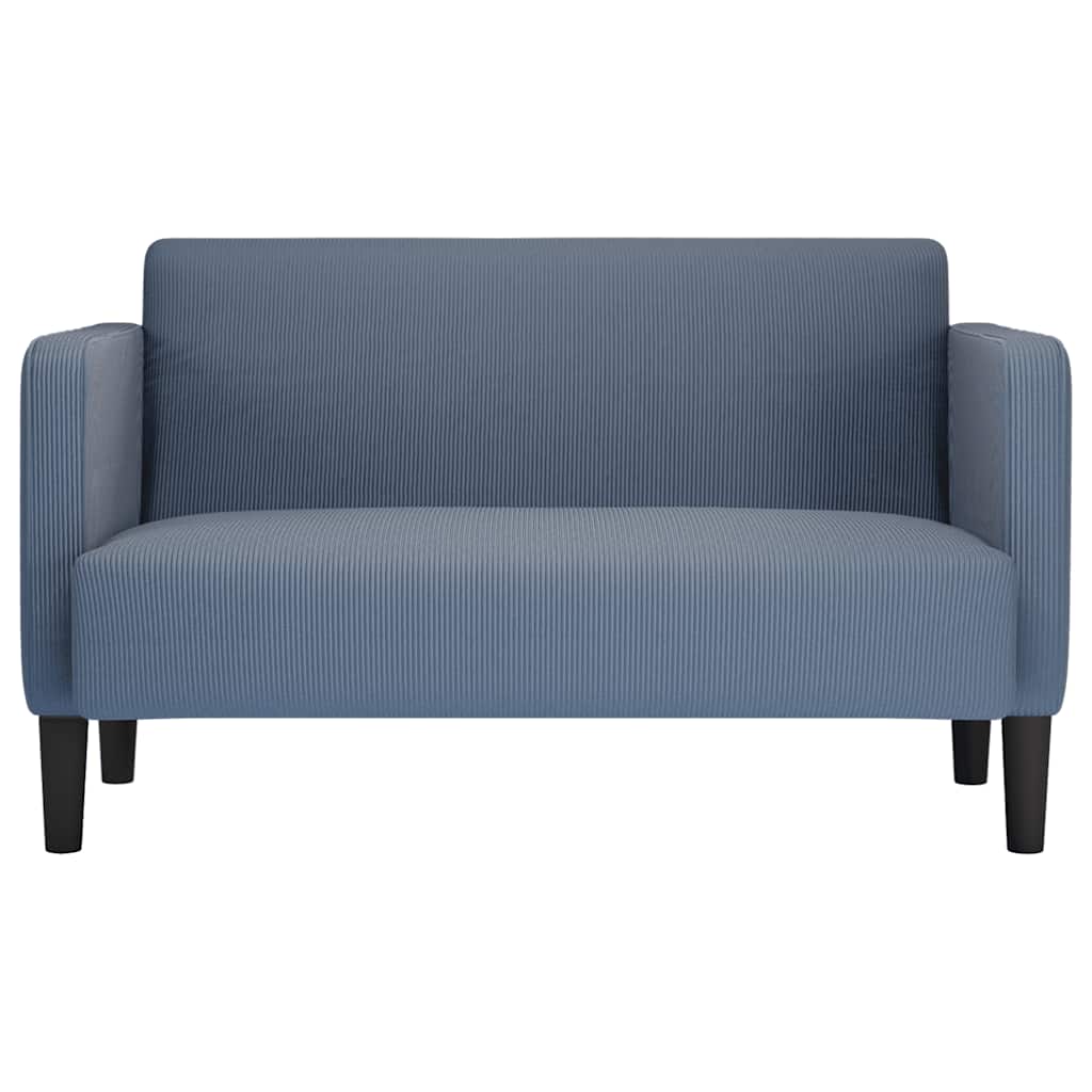 Zweisitzer-Sofa Blau 109 cm Cordstoff