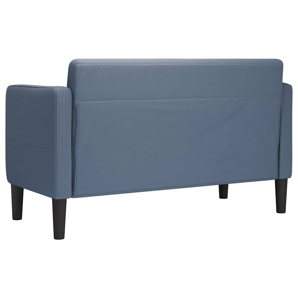 Zweisitzer-Sofa Blau 109 cm Cordstoff
