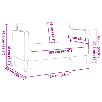 Zweisitzer-Sofa Blau 109 cm Cordstoff