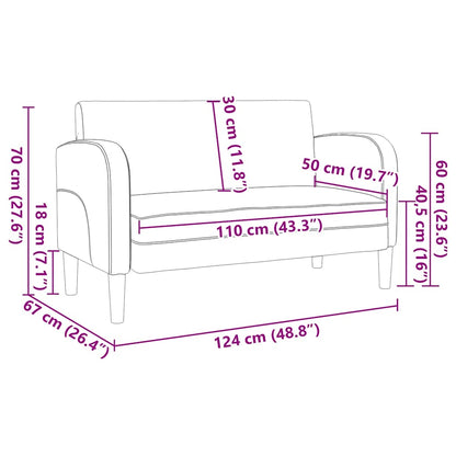 Zweisitzer-Sofa Grau 110 cm Kunstleder