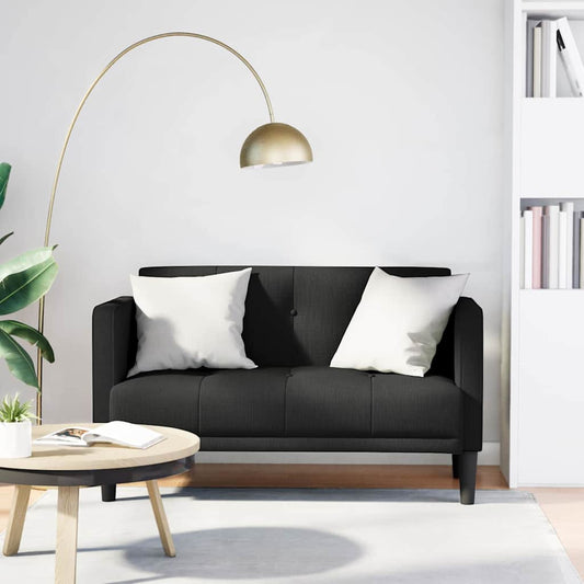 Zweisitzer-Sofa Schwarz 111 cm Stoff