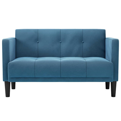 Zweisitzer-Sofa Blau 111 cm Samt