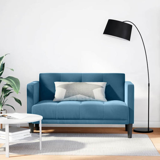 Zweisitzer-Sofa Blau 111 cm Samt