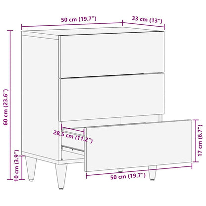 Nachttisch 50x33x60 cm Massivholz Mango