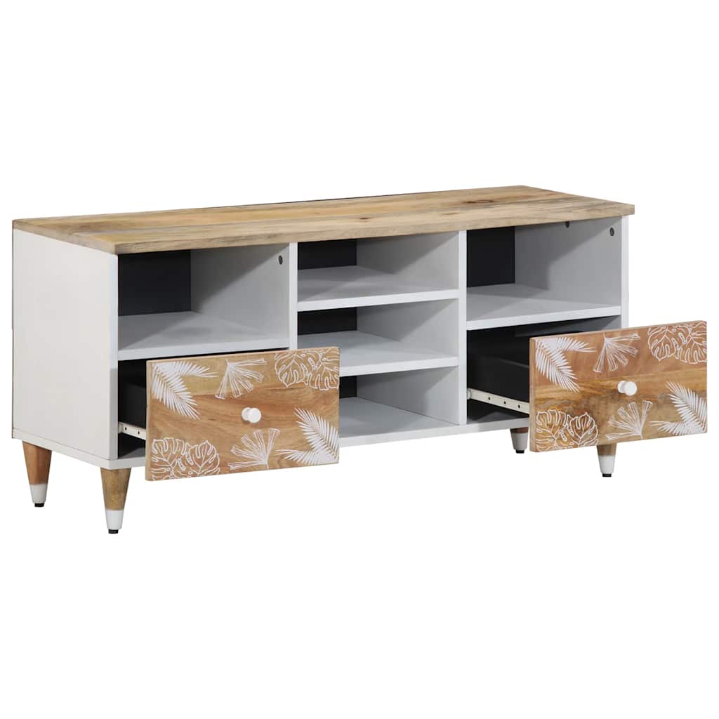 TV-Schrank 100x33,5x46 cm Massivholz Mango