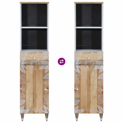 Badschrank 38x33,5x160 cm Massivholz Mango