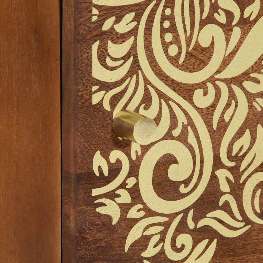 Nachttisch Honigbraun 40 x 33 x 46 cm Massivholz Mango