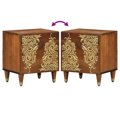 Nachttisch 2 pcs Honigbraun 40 x 33 x 46 cm Massivholz Mango