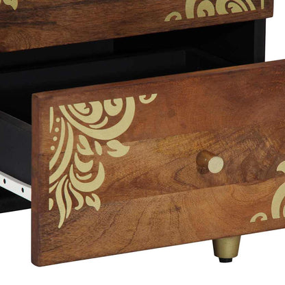 Nachttisch Honigbraun 40 x 33 x 46 cm Massivholz Mango