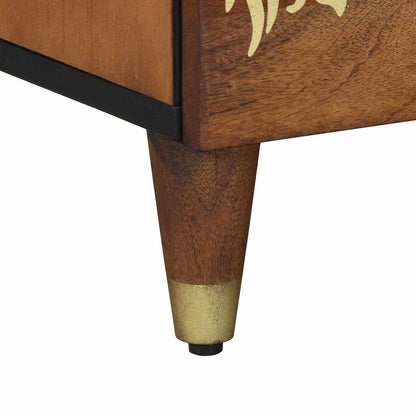 Nachttisch Honigbraun 40 x 33 x 46 cm Massivholz Mango