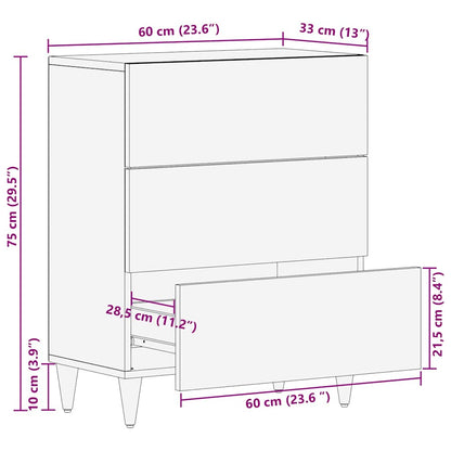 Sideboard Braun 60 x 33.5 x 75 cm Massivholz Mango