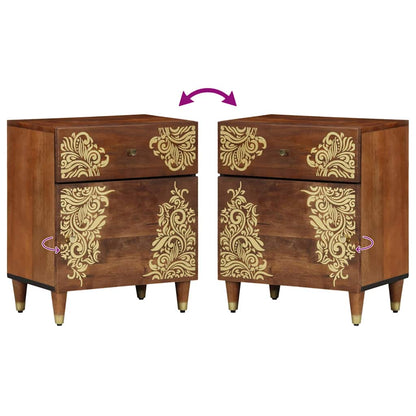 Nachttisch Honigbraun 50 x 33 x 60 cm Massivholz Mango