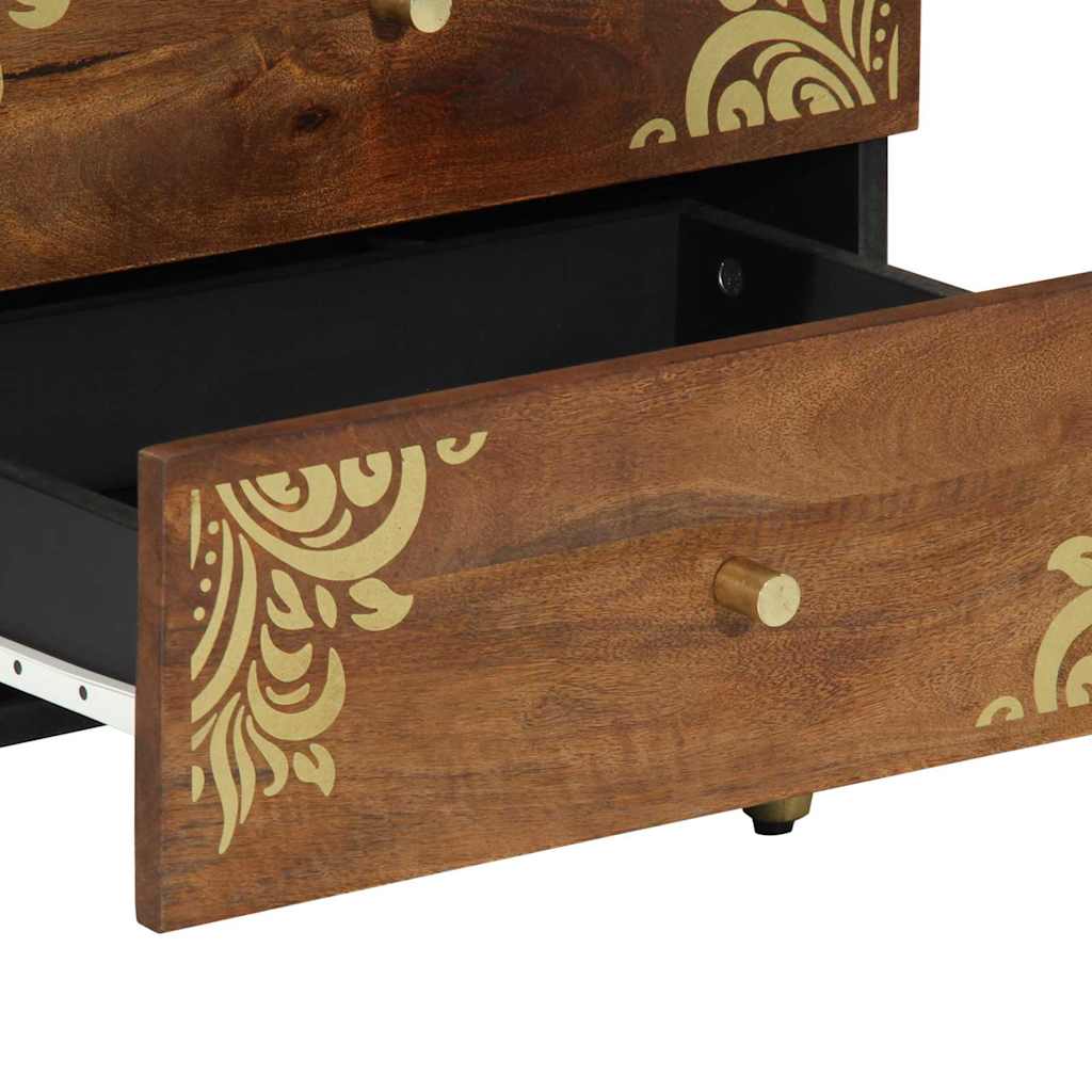 Nachttisch Honigbraun 50 x 33 x 62 cm Massivholz Mango