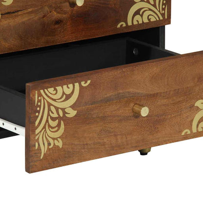 Nachttisch Honigbraun 50 x 33 x 62 cm Massivholz Mango