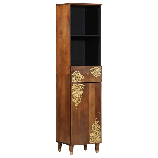 Sideboard mit Regal Braun 38 x 33,5 x 160 cm Massivholz Mango