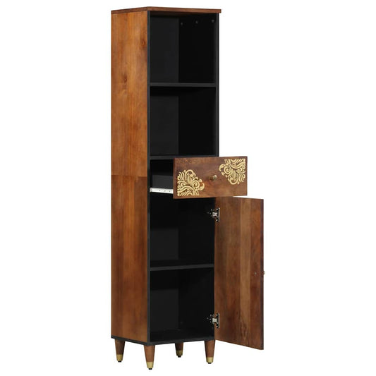 Sideboard mit Regal Braun 38 x 33,5 x 160 cm Massivholz Mango