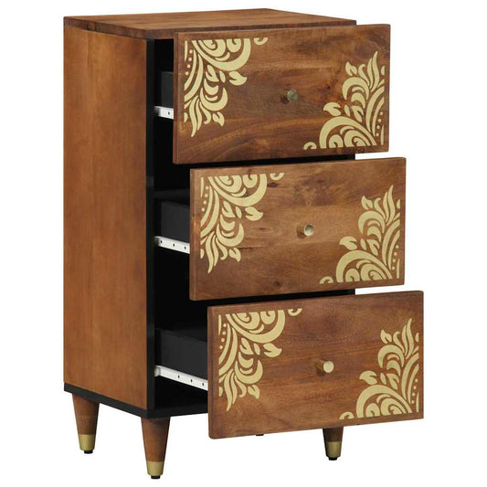 Sideboard mit Regal Braun 40 x 33.5 x 75 cm Massivholz Mango