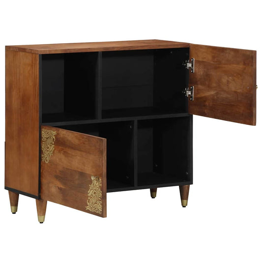 Sideboard mit Regal Braun 80 x 33.5 x 75 cm Massivholz Mango