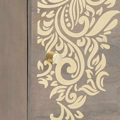 Nachttisch 2 pcs Grau 40 x 33 x 46 cm Massivholz Mango