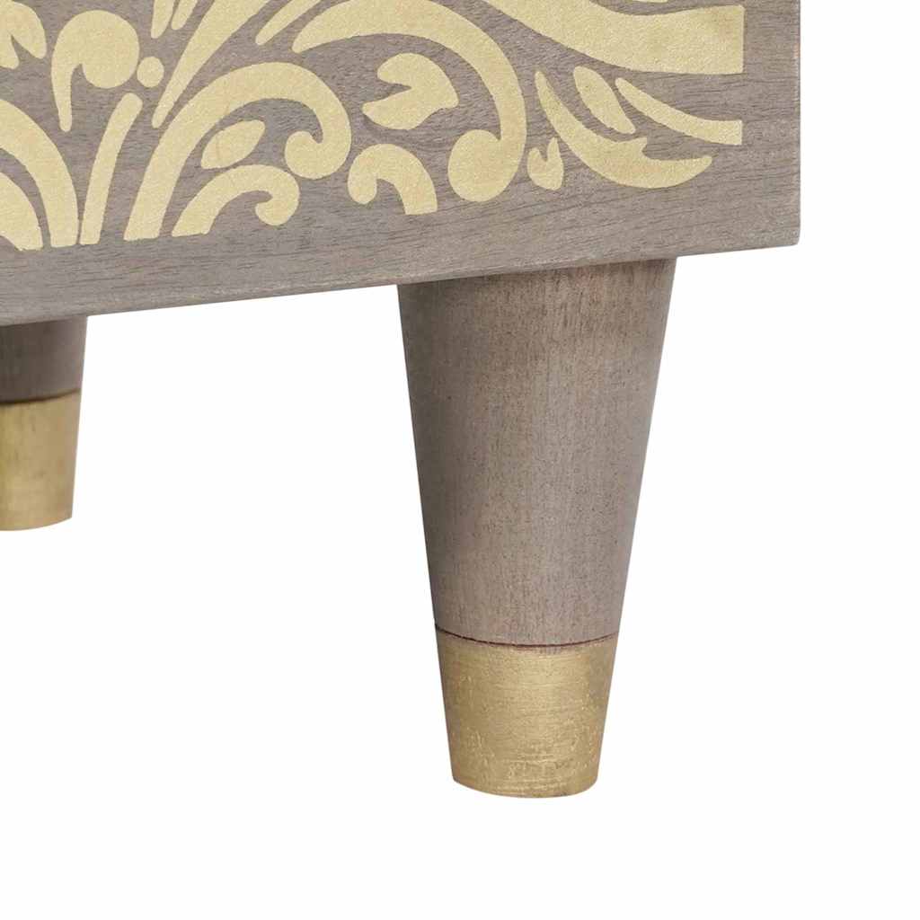 Nachttisch 2 pcs Grau 40 x 33 x 46 cm Massivholz Mango