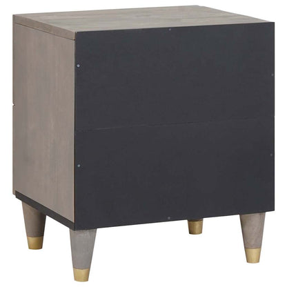 Nachttisch 2 pcs Grau 40 x 33 x 46 cm massives Mangoholz