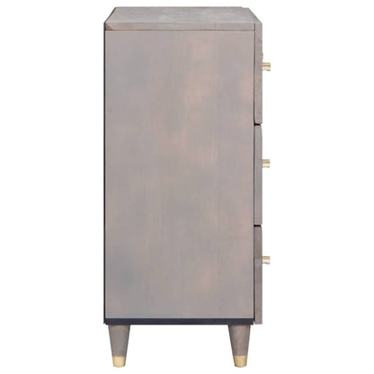 Sideboard Grau und Gold 60 x 33.5 x 75 cm Massivholz Mango
