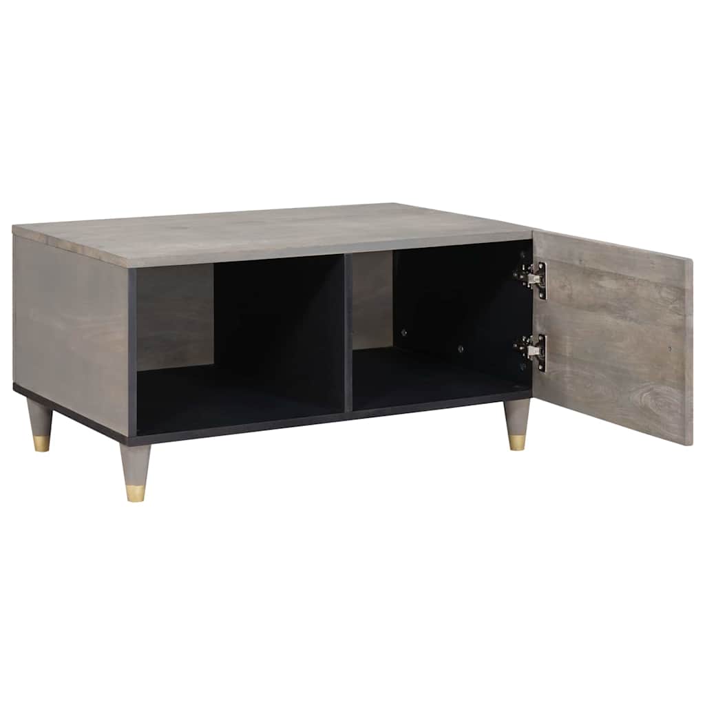 Couchtisch Grau 80 x 50 x 40 cm massives Mangoholz