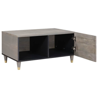Couchtisch Grau 80 x 50 x 40 cm massives Mangoholz