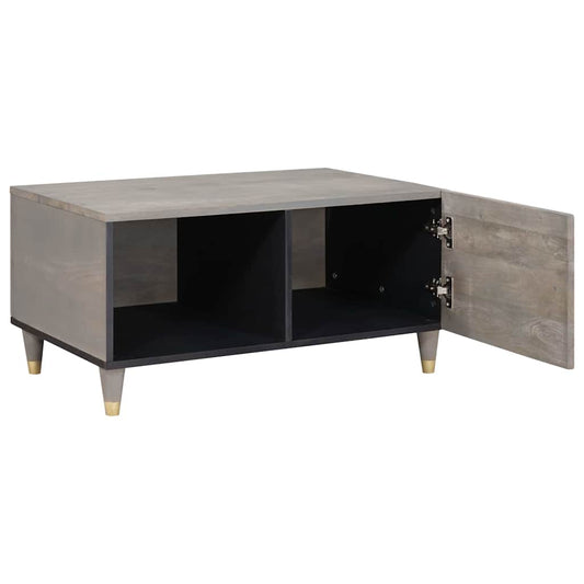 Couchtisch Grau 80 x 50 x 40 cm massives Mangoholz