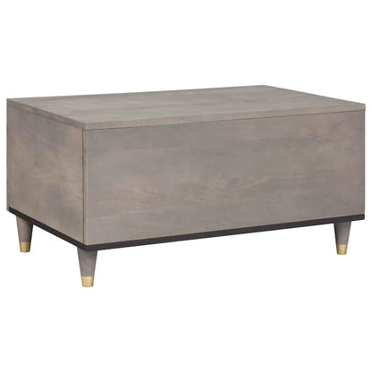 Couchtisch Grau 80 x 50 x 40 cm massives Mangoholz