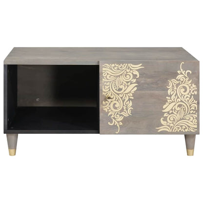 Couchtisch Grau 80 x 50 x 40 cm massives Mangoholz