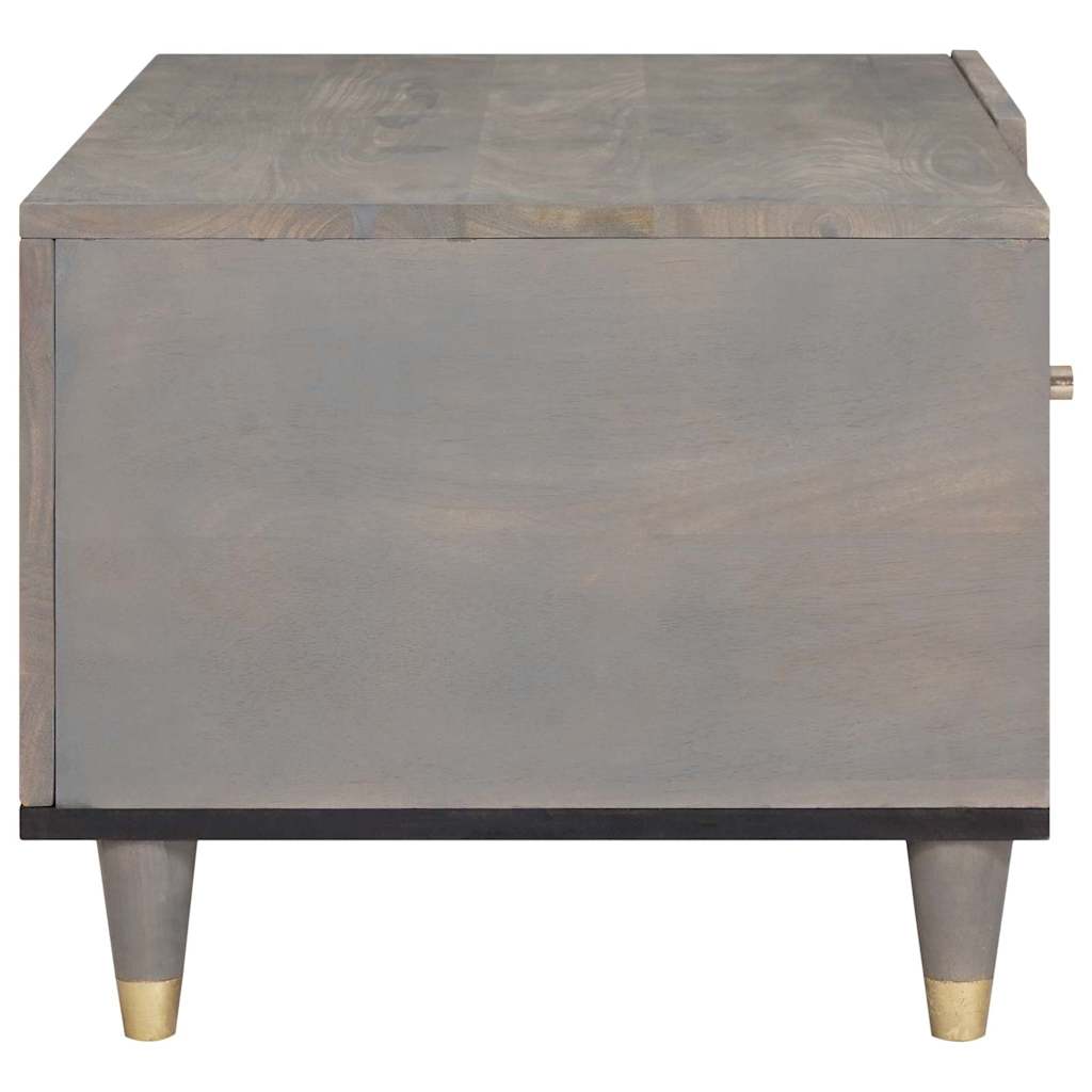 Couchtisch Grau 80 x 50 x 40 cm massives Mangoholz