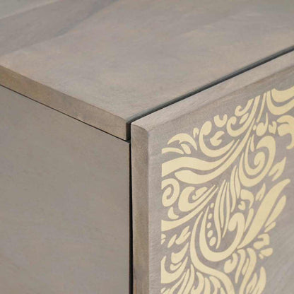 Couchtisch Grau 80 x 50 x 40 cm massives Mangoholz
