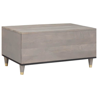 Couchtisch Grau 80 x 50 x 40 cm massives Mangoholz