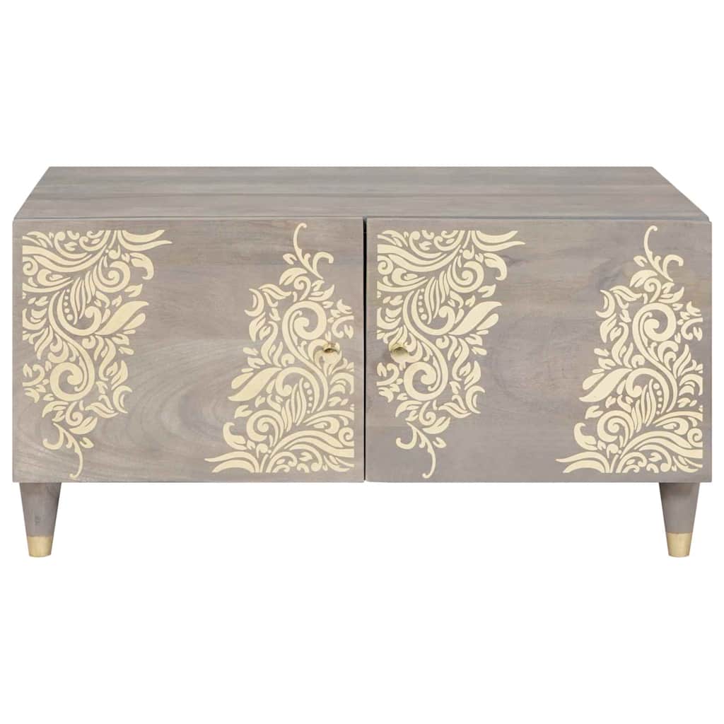 Couchtisch Grau 80 x 50 x 40 cm massives Mangoholz